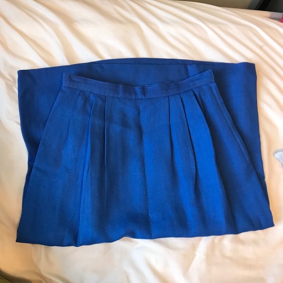 Vintage 80s Adele Simpson Bright Blue 2 piece Suit - Picture 6 of 8